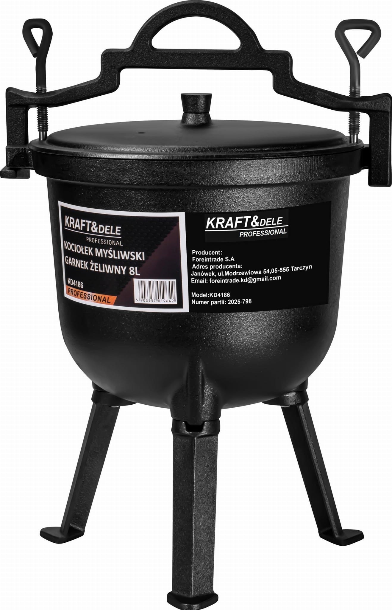 Kociołek myśliwski / Garnek żeliwny 8L KD4186