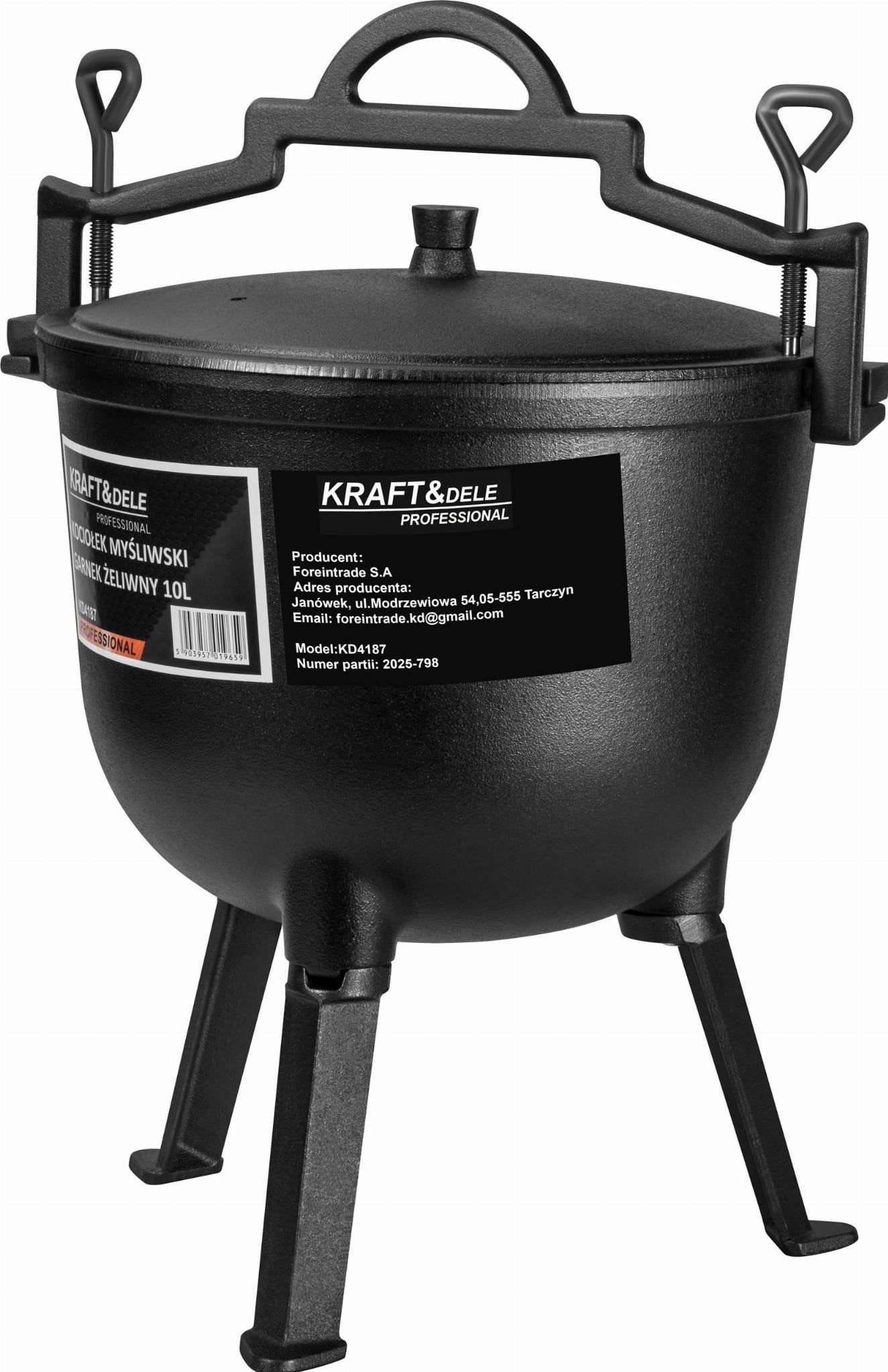 Kociołek myśliwski / Garnek żeliwny 10L KD4187