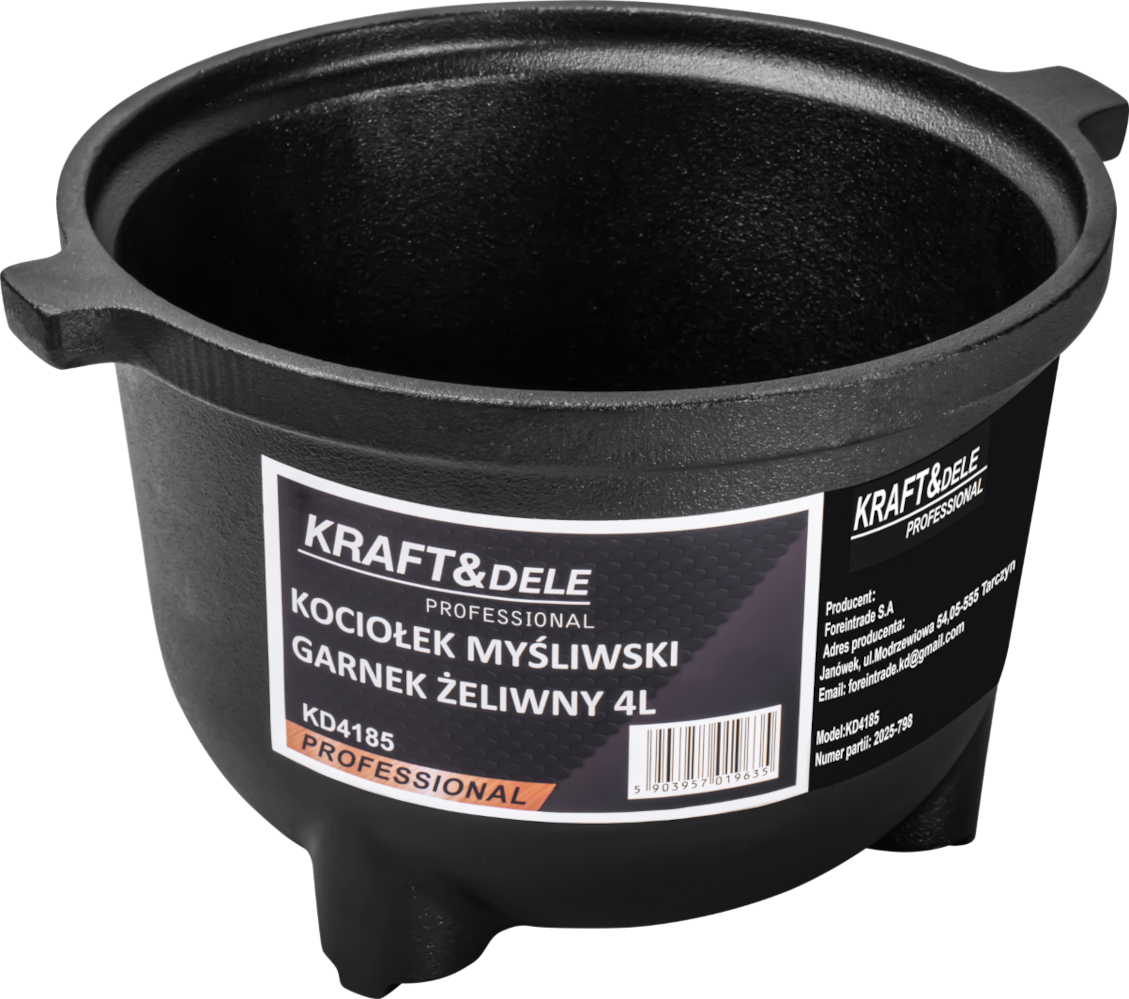Kociołek myśliwski / Garnek żeliwny 4L KD4185