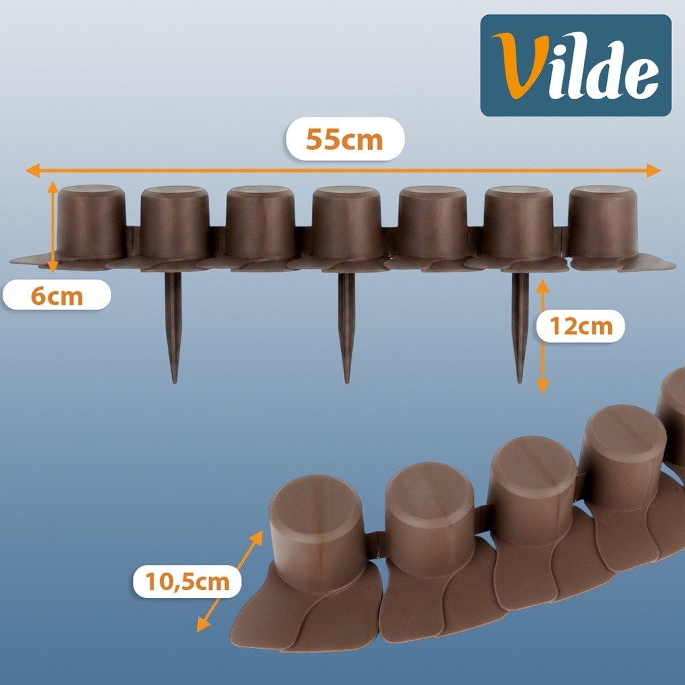 Palisada ogrodowa brązowa 55 cm 8 szt.