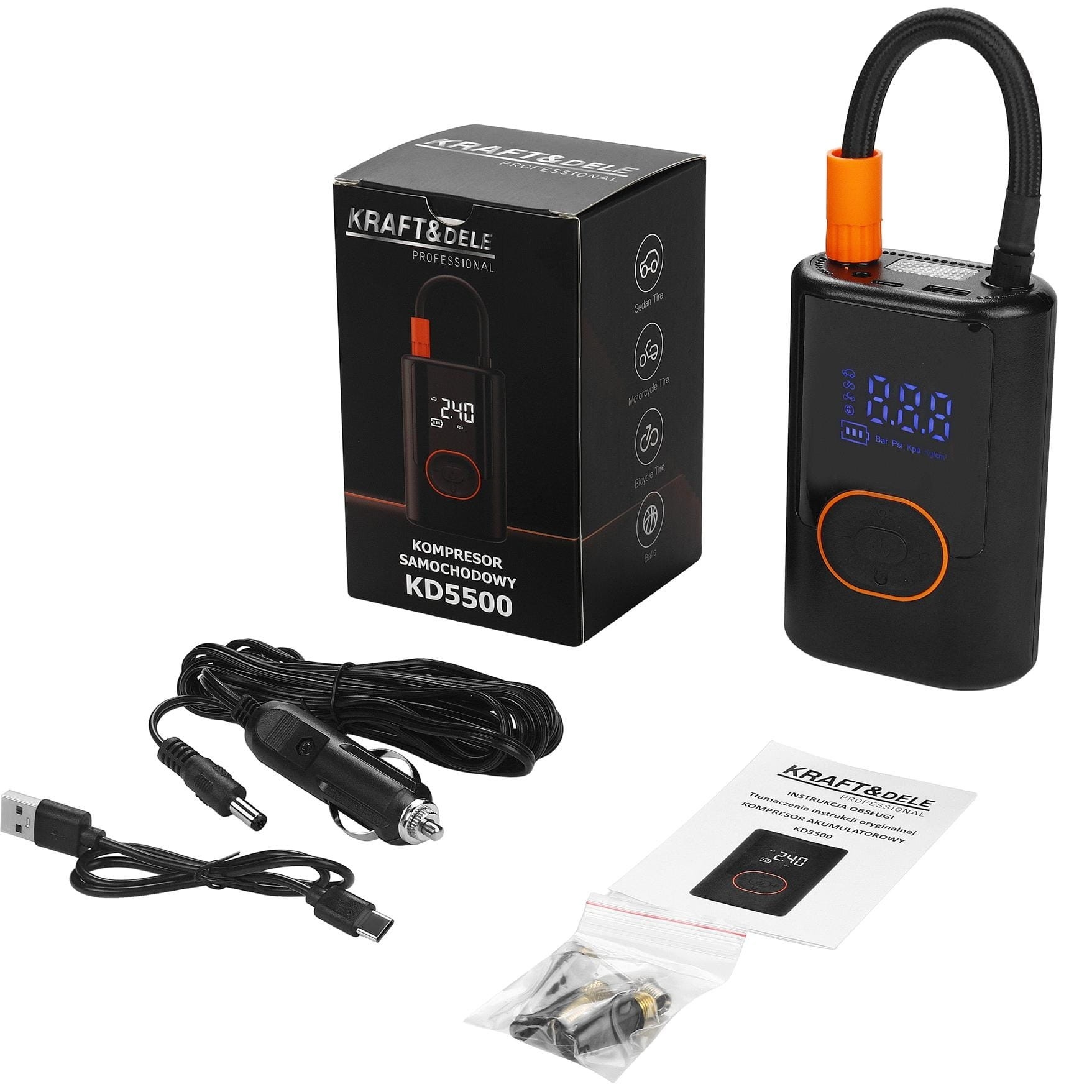 KOMPRESOR AKUMULATOROWY 5000mAh KD5500