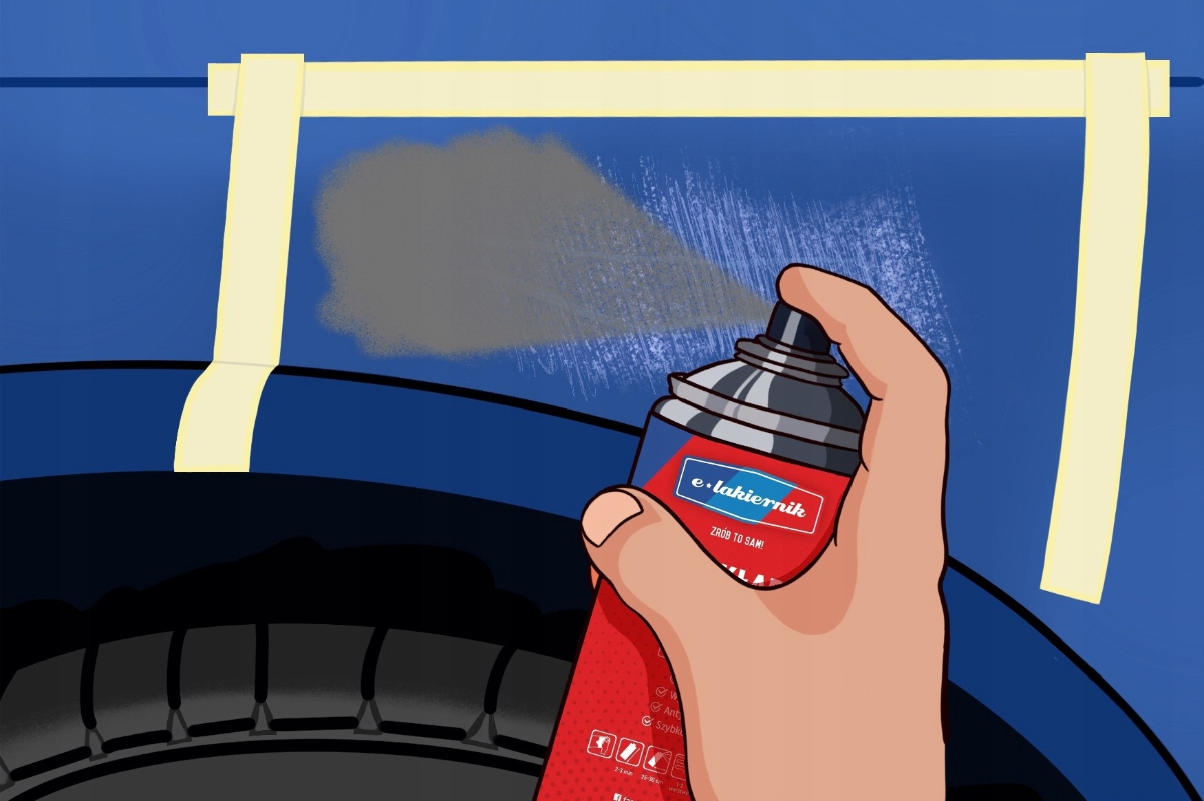 Podkład Akrylowy Szary Spray Szybkoschnący 400ml e-lakiernik