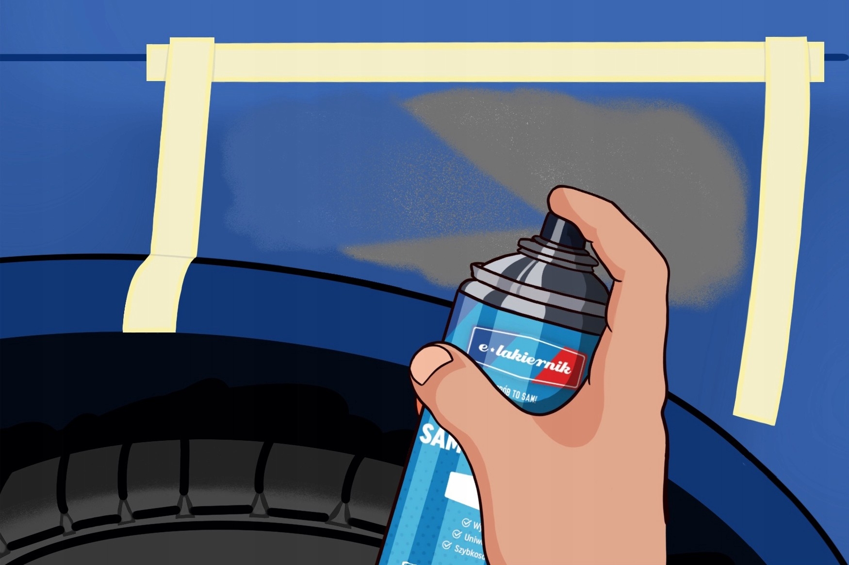 Podkład Akrylowy Szary Spray Szybkoschnący 400ml e-lakiernik