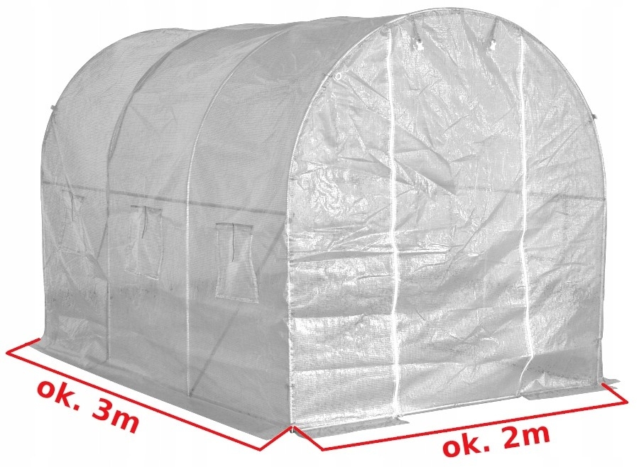 TUNEL OGRODOWY FOLIOWY 3x2x2m BIAŁY,
