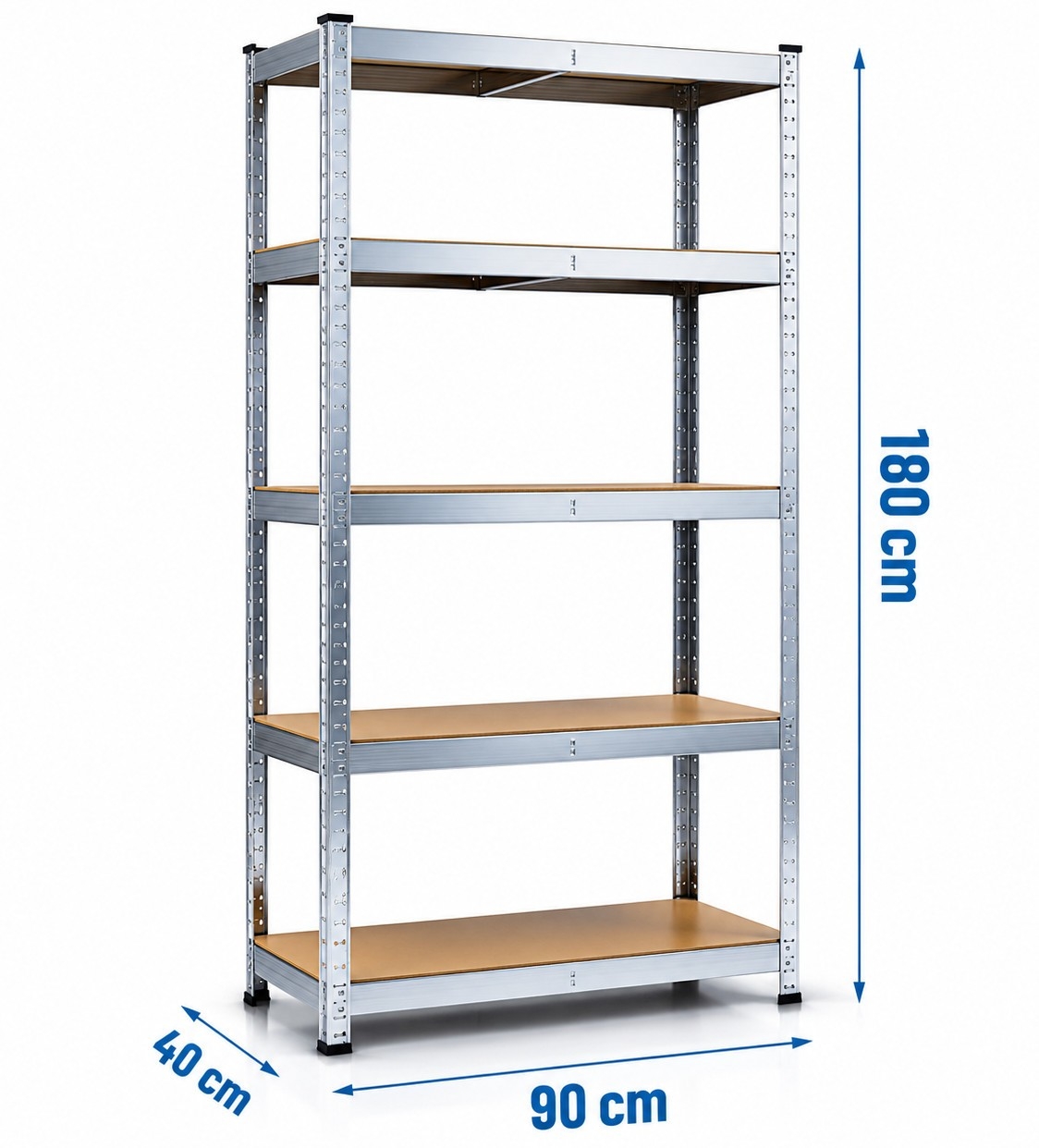 Mocny Regał Magazynowy Metalowy 875kg 5 Półek Garażowy 180x90x40