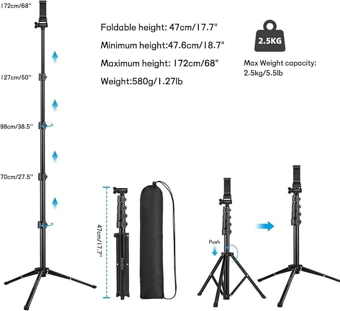 Statyw do smartfona aluminiowy 2 w 1, selfiestick , Victiv P10