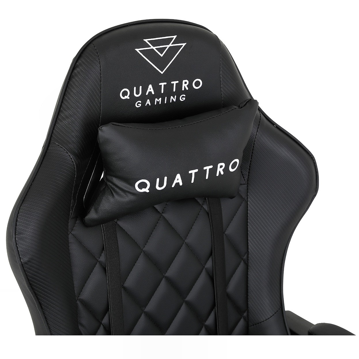 Fotel Gamingowy z Podnóżkiem Eco Skóra QUATTRO Black