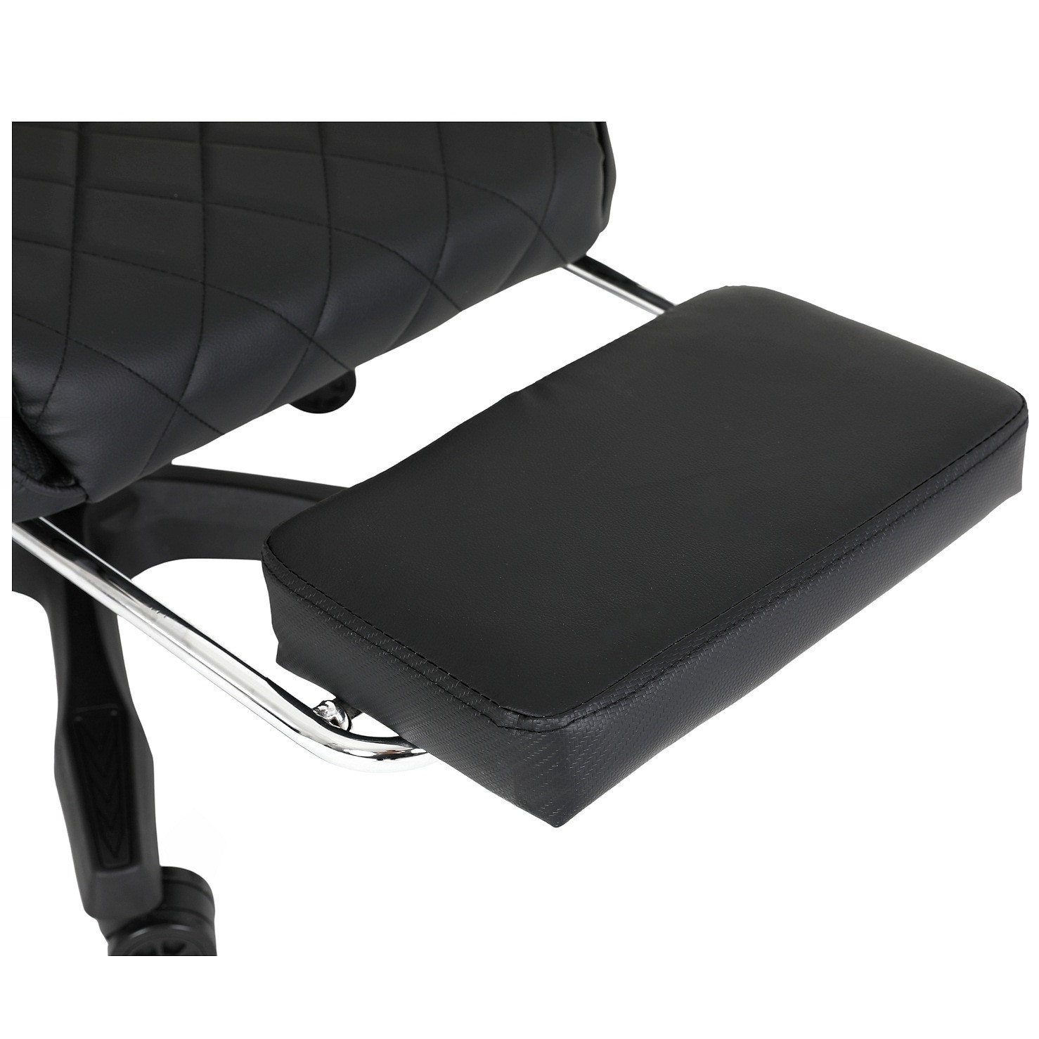 Fotel Gamingowy z Podnóżkiem Eco Skóra QUATTRO Black
