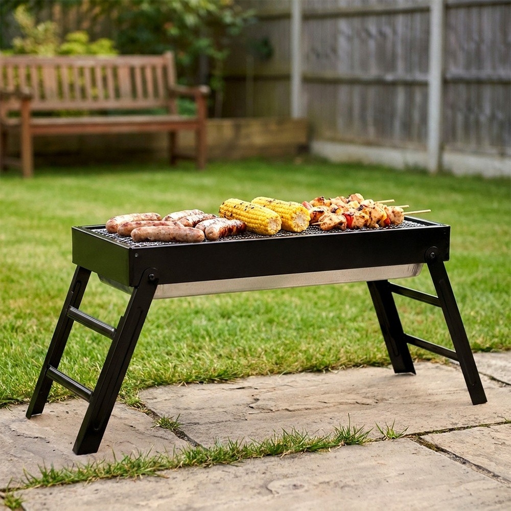 Grill węglowy składany przenośny 77x23x31 cm