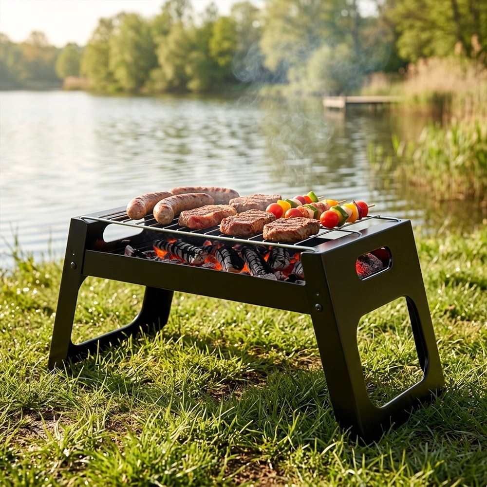 Grill węglowy składany przenośny 46x22x22 cm