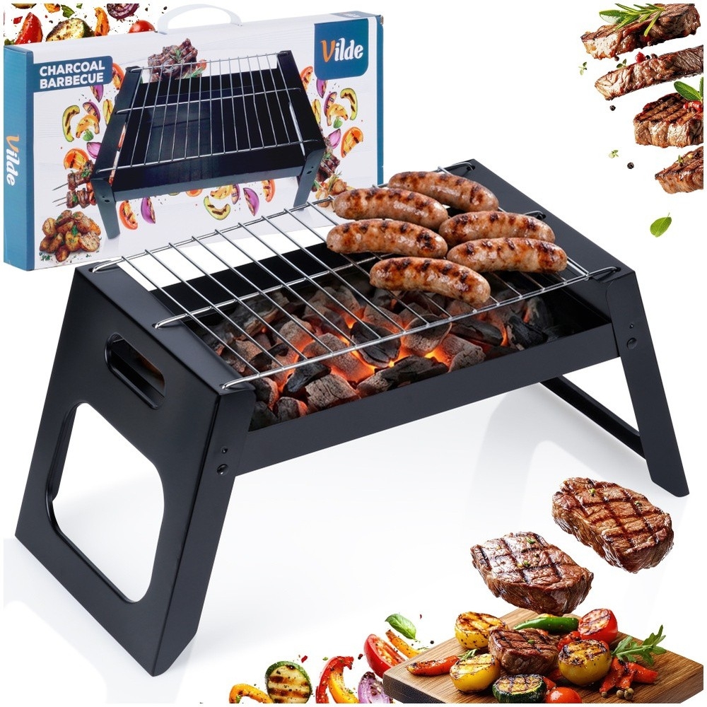 Grill węglowy składany przenośny 46x22x22 cm