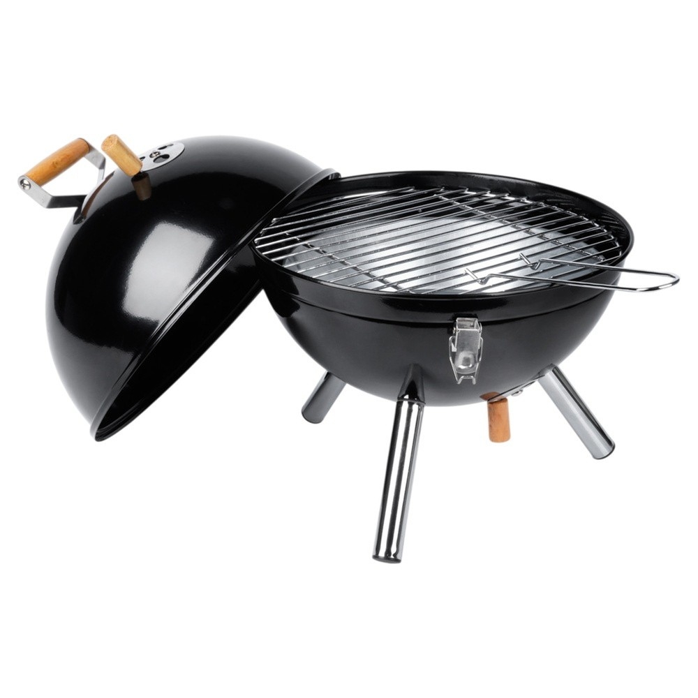 Grill węglowy stalowy kulisty przenośny 31x31x41 cm