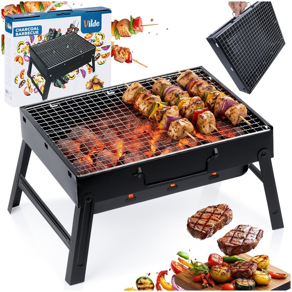 Grill węglowy składany przenośny walizka 40x27,5x20 cm