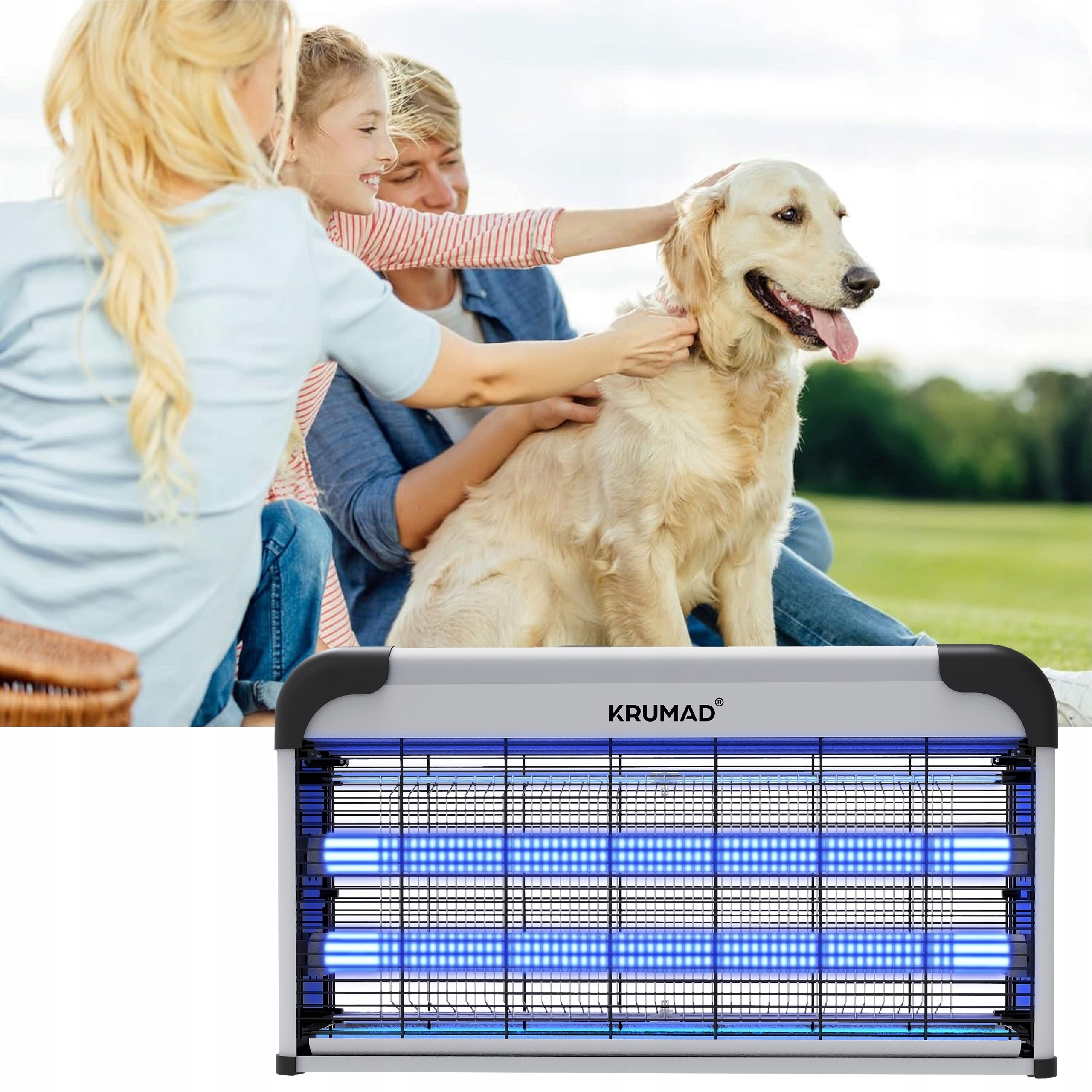 Lampa Owadobójcza Na Komary Muchy Owady UV 30W Pułapka Elektryczna Wisząca