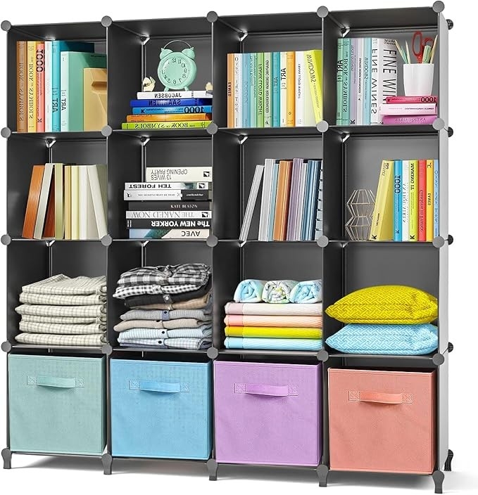 Modułowy organizer, 16 modułów, regał w kształcie kostki, regał 30x30 -10kg, regał do książek