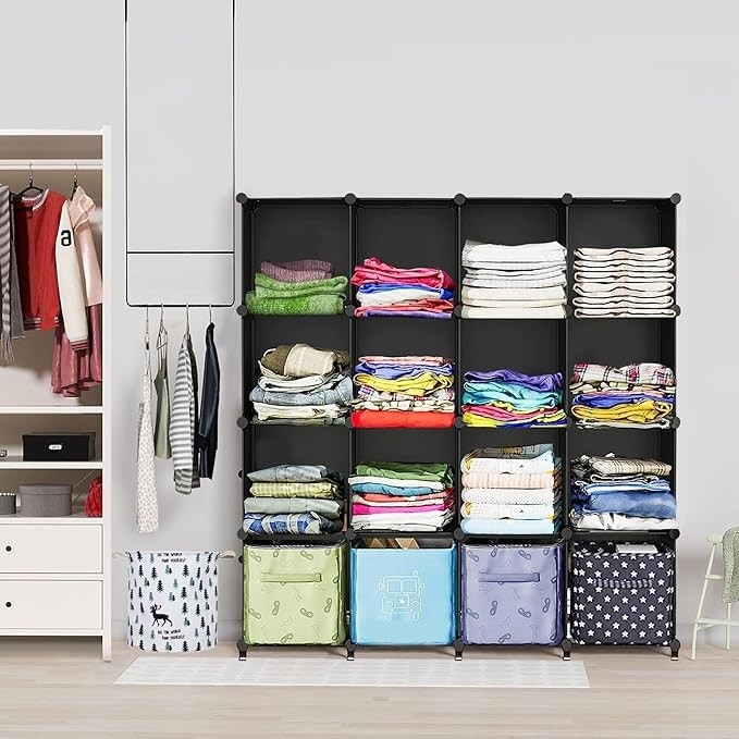 Modułowy organizer, 16 modułów, regał w kształcie kostki, regał 30x30 -10kg, regał do książek
