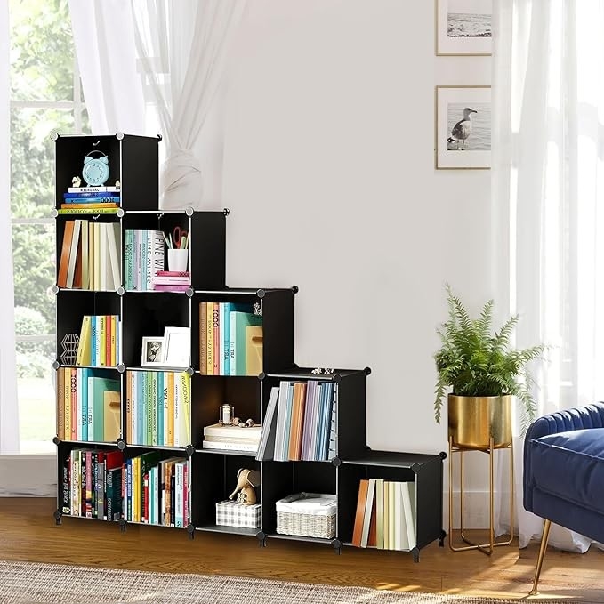 Modułowy organizer, 16 modułów, regał w kształcie kostki, regał 30x30 -10kg, regał do książek