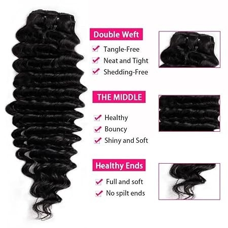 Naturalne dopinki z włosów Remy Deep Curly Clip In – 100% prawdziwe włosy, doczepy czarne kręcone
