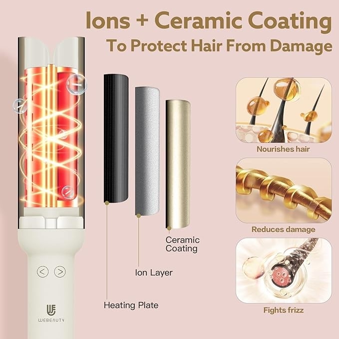 Automatyczna lokówka WeBeauty 180°C-230°C, lokówka z powłoką ceramiczną, lokówka z jonizacją
