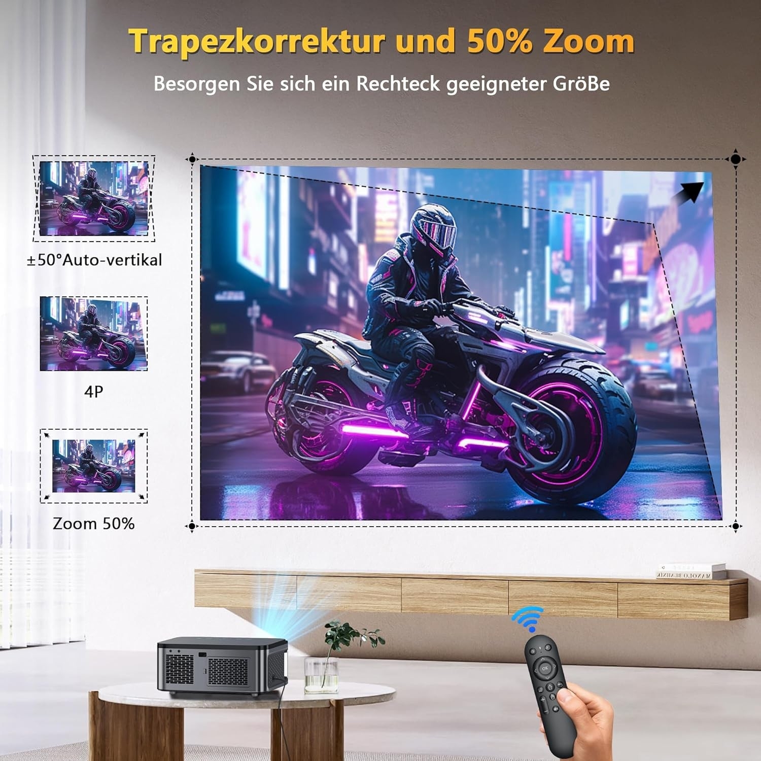 Projektor XIWBSY T07 LED 1080p 4K WiFi Bluetooth Smart TV 300"  Android   BRAK PILOTA