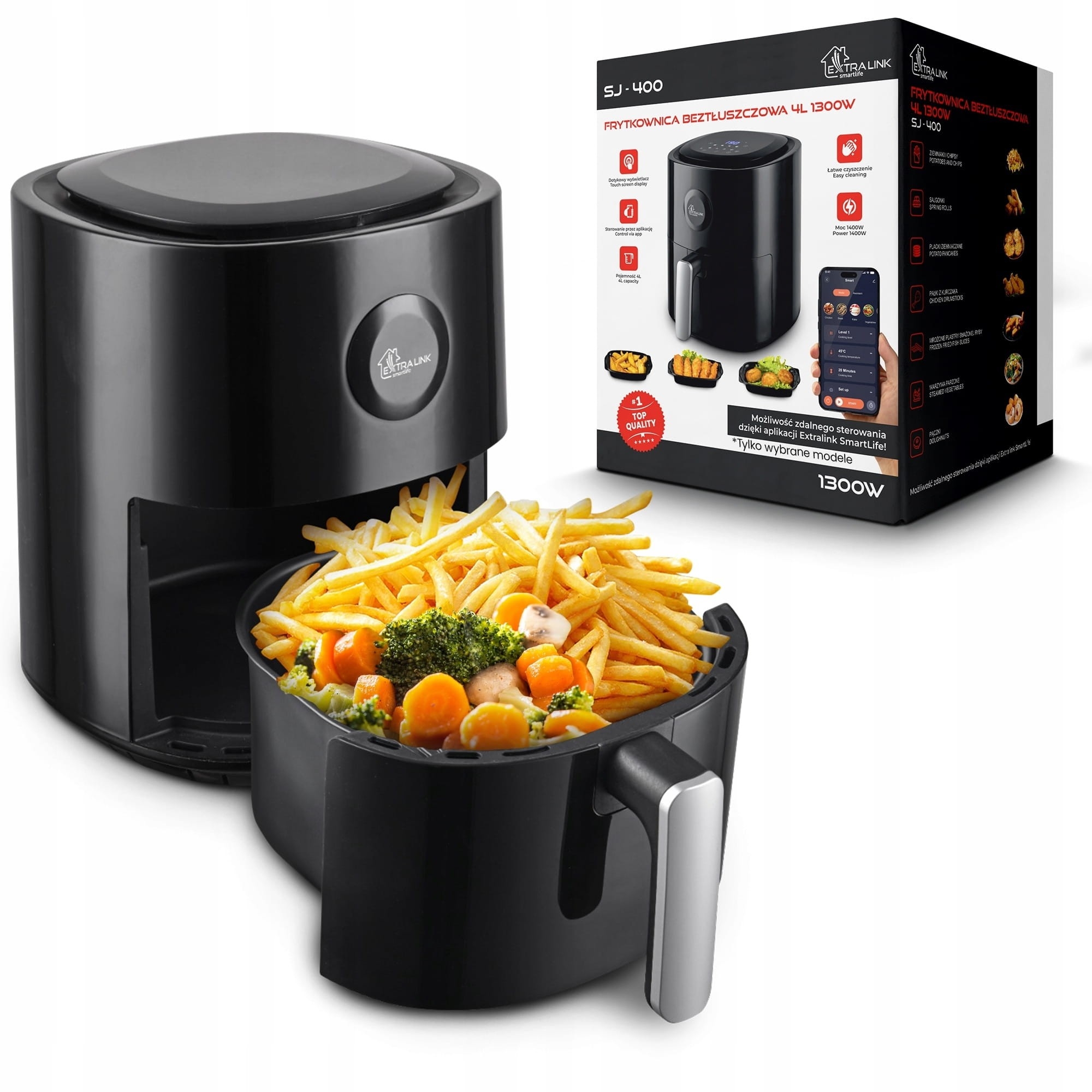 Air Fryer Extralink Smart Life SJ-400 4l - Frytkownica Beztłuszczowa 4L,