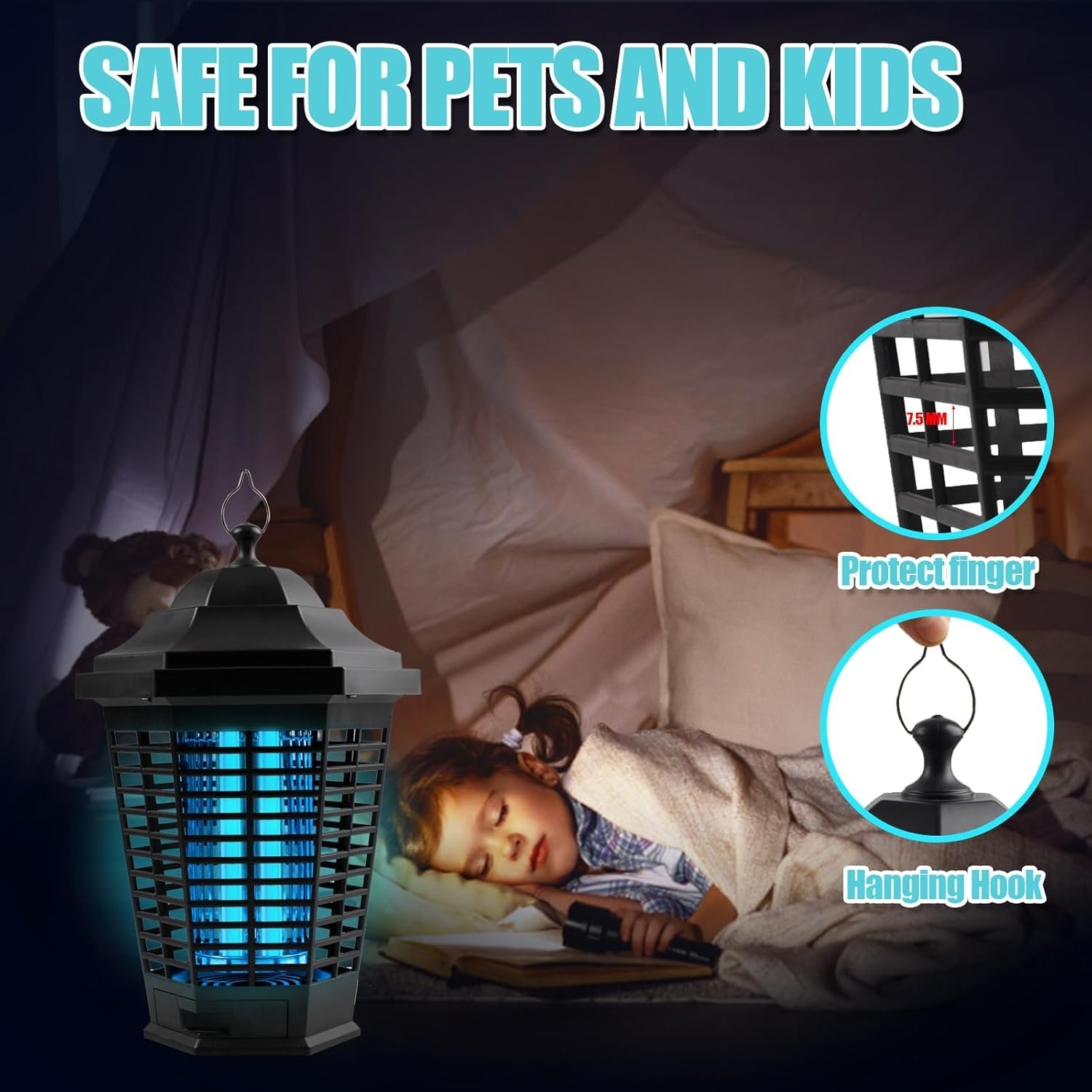 Elektryczna lampa owadobójcza TEPENAR, 13 W, 4200 V, skuteczna ochrona przed komarami