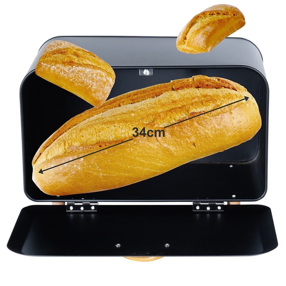 Chlebak metalowy czarny 35,5x21x23,5 cm