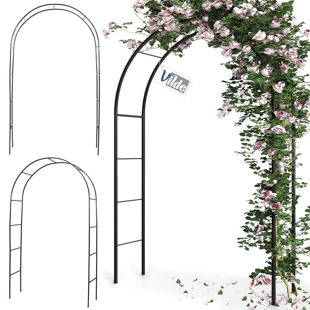 Pergola Ogrodowa Metalowa 235 cm – Łuk Pod Róże, Bluszcz, Winorośl | Tunel dla Roślin Pnących | Dekoracja Do Ogrodu i Działki