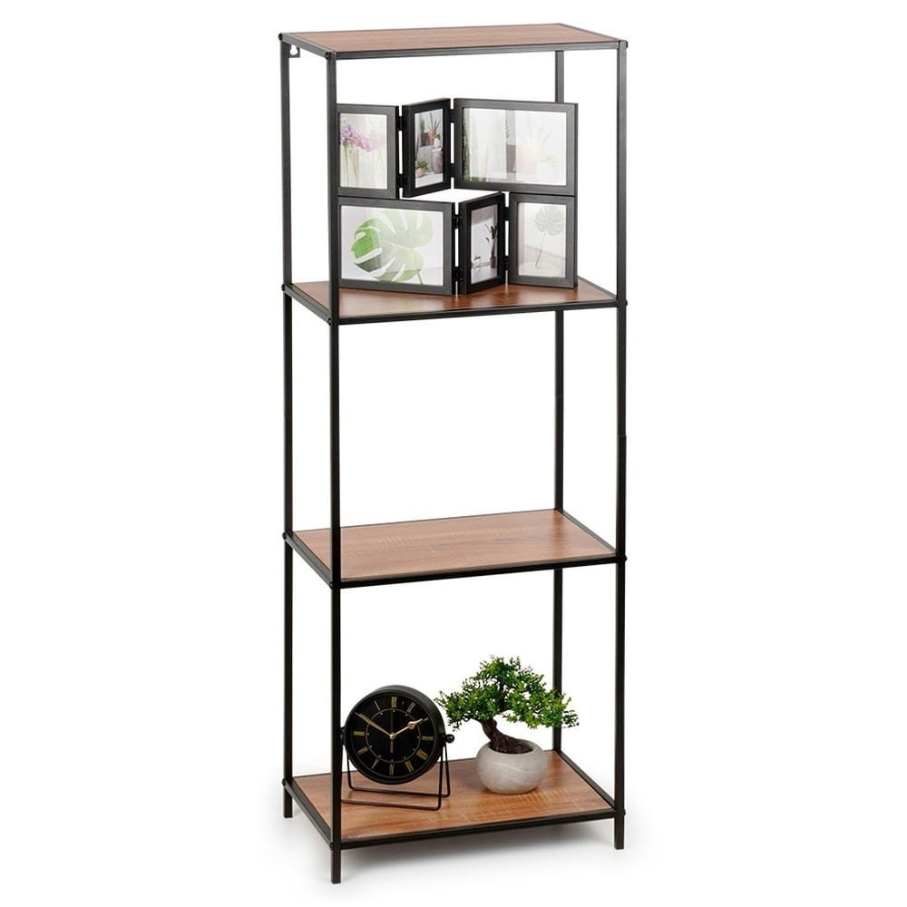 Regał Metalowy Czarny z 4 Półkami 46x30x130 cm – Minimalizm i Funkcjonalność w Nowoczesnym Stylu