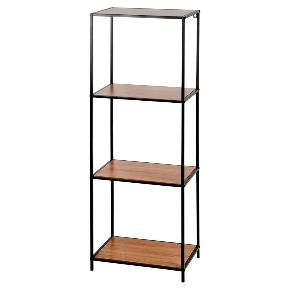 Regał Metalowy Czarny z 4 Półkami 46x30x130 cm – Minimalizm i Funkcjonalność w Nowoczesnym Stylu