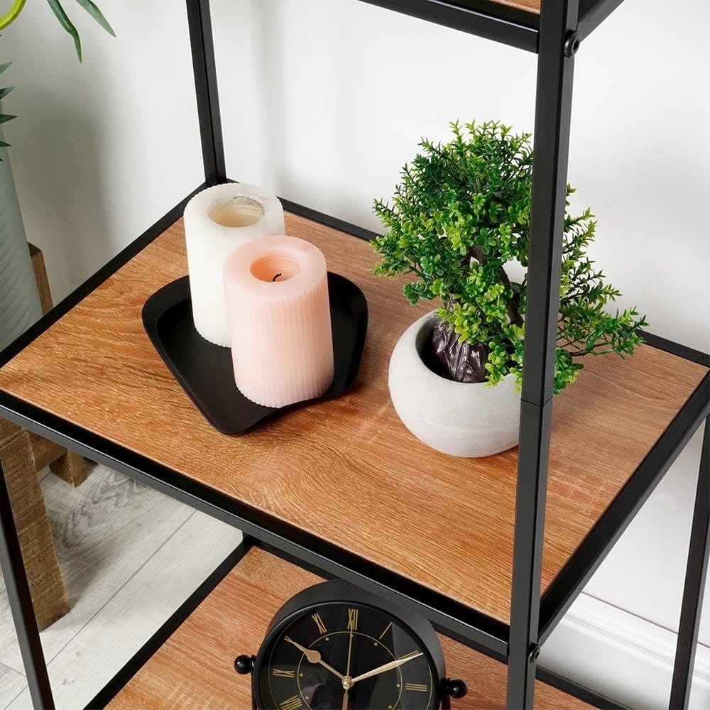 Regał Metalowy Czarny z 4 Półkami 46x30x130 cm – Minimalizm i Funkcjonalność w Nowoczesnym Stylu