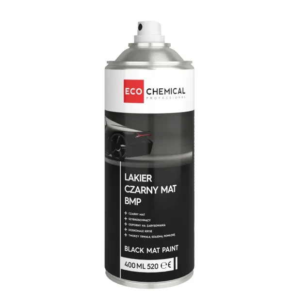 Lakier akrylowy czarny matowy do metalu 400 ml Black mat