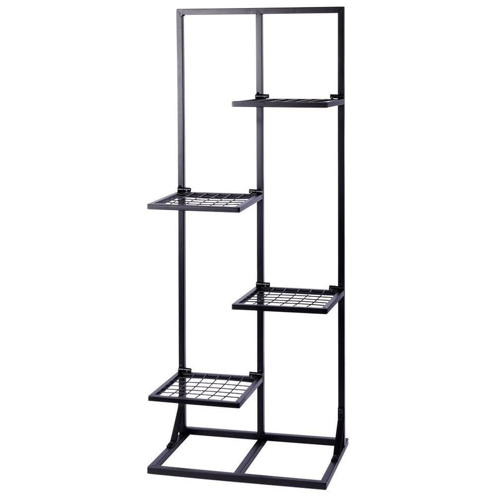 Kwietnik metalowy czarny 4-poziomowy 102 cm
