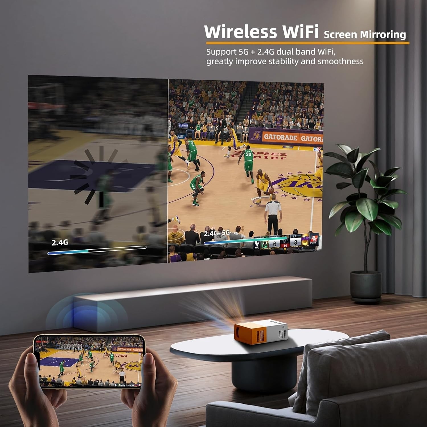 Projektor PVO ‎YG300Pro MAX, LED WiFi i Bluetooth – Do Filmów i Gier