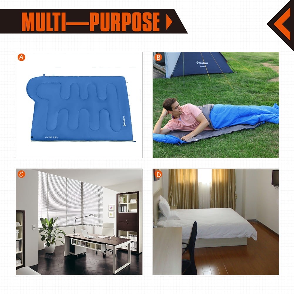 Śpiwór KING CAMP Oasis niebieski - lewy zamek