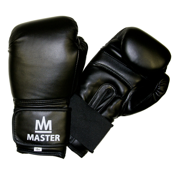 Rękawice bokserskie MASTER TG12 – 12 OZ, PU, pianka, rzep, czarne