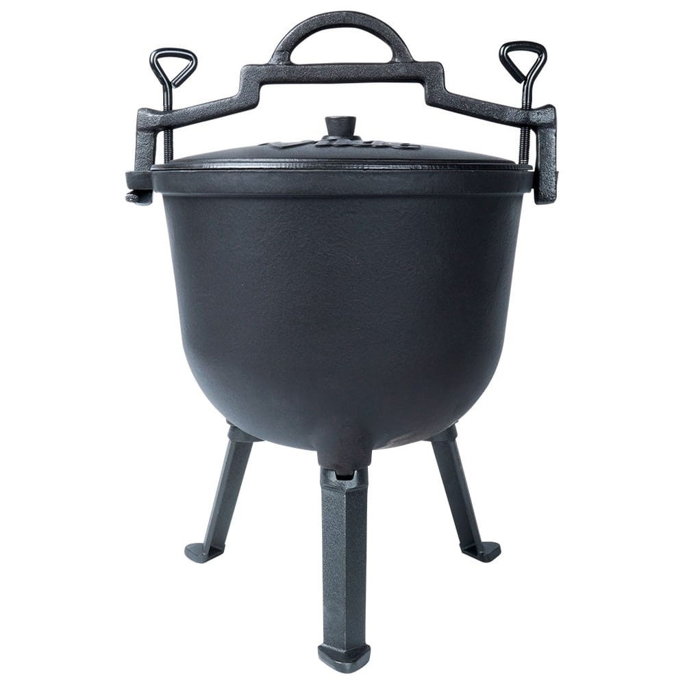 Kociołek żeliwny 10L z emalią i pokrywką | grill, ognisko, palenisko