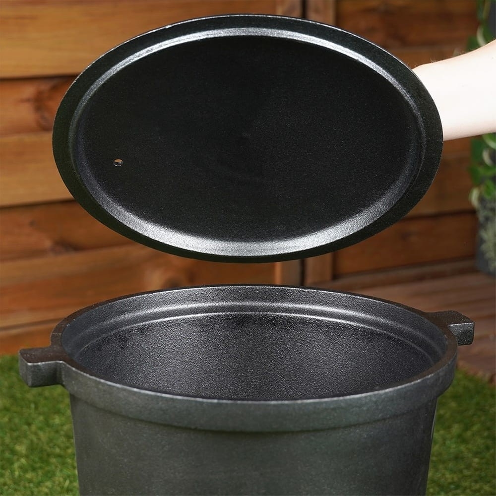 Kociołek żeliwny 10L z pokrywką | ognisko, grill, palenisko, kemping
