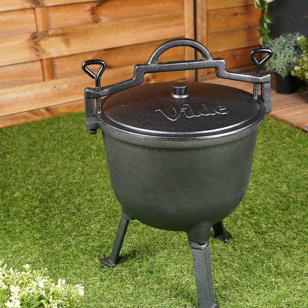 Kociołek żeliwny 10L z pokrywką | ognisko, grill, palenisko, kemping