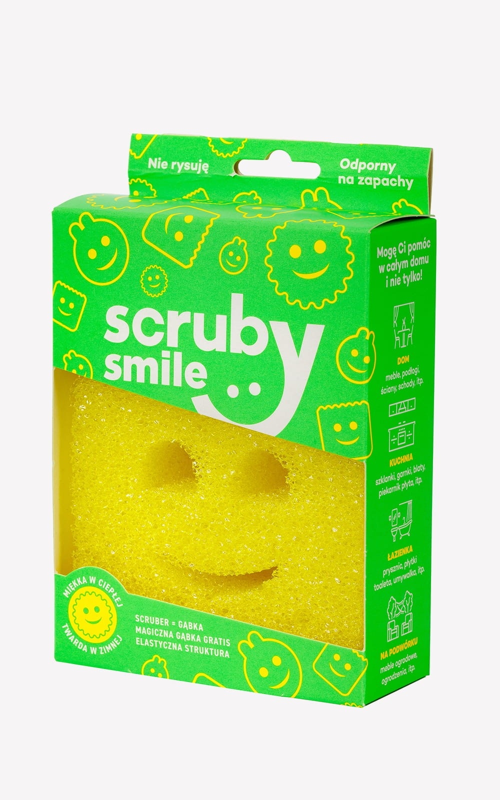 Magiczna Gąbka Scruby Smile Termo + GRATIS magiczna melaminowa | Bez chemii!