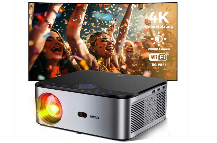 Projektor XIWBSY T07 LED 1080p 4K WiFi Bluetooth Smart TV 300"  Android   BRAK PILOTA
