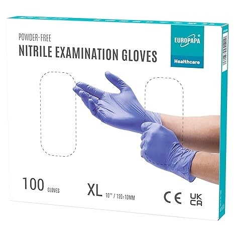 Rękawiczki nitrylowe EUROPAPA rozmiar XL niebieskie