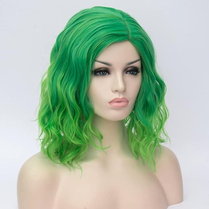 Short Curly Green Wig Atayou