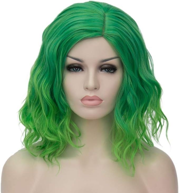 Short Curly Green Wig Atayou