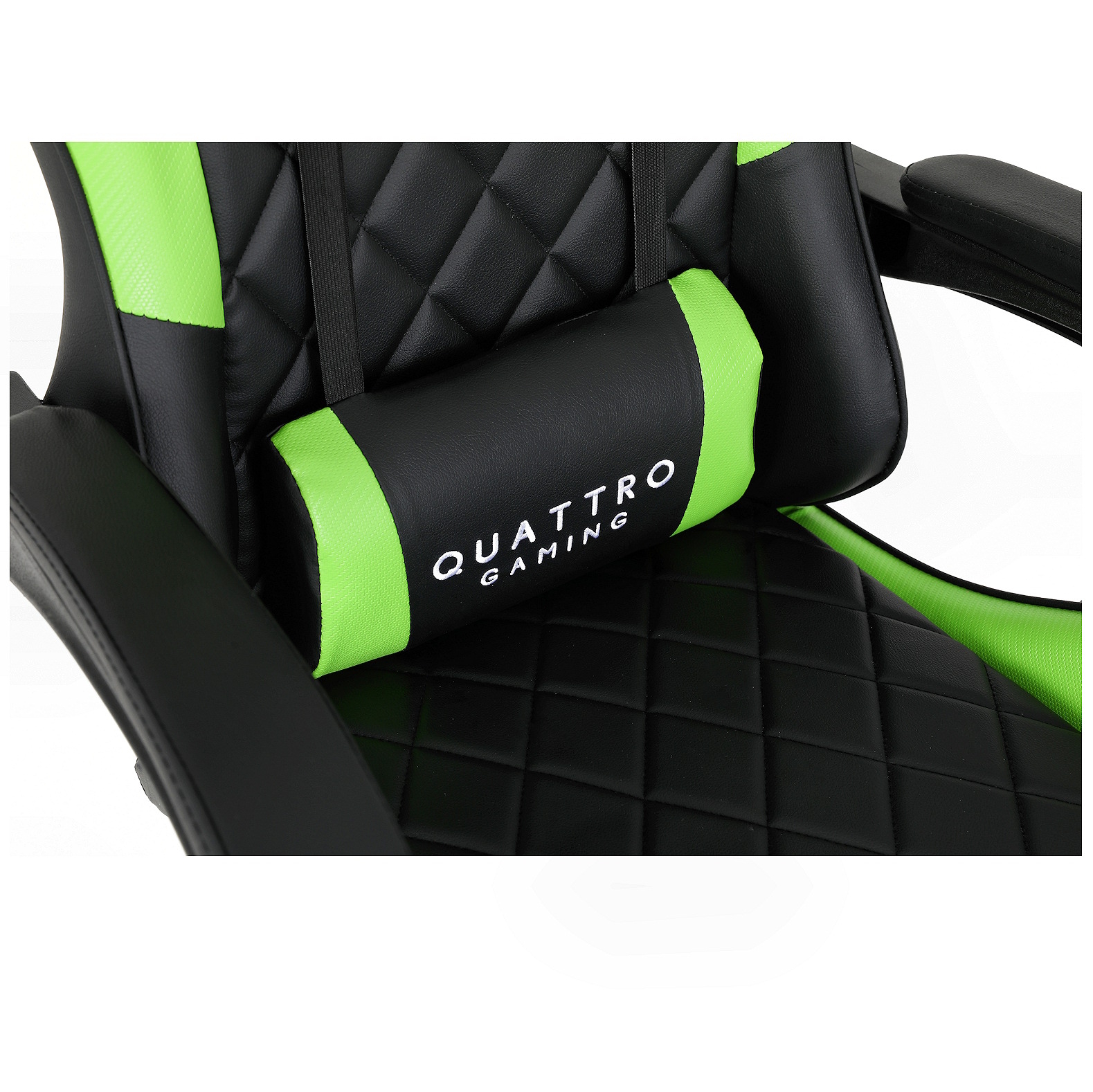 Fotel Gamingowy z podnóżkiem QUATTRO Green - Zielony