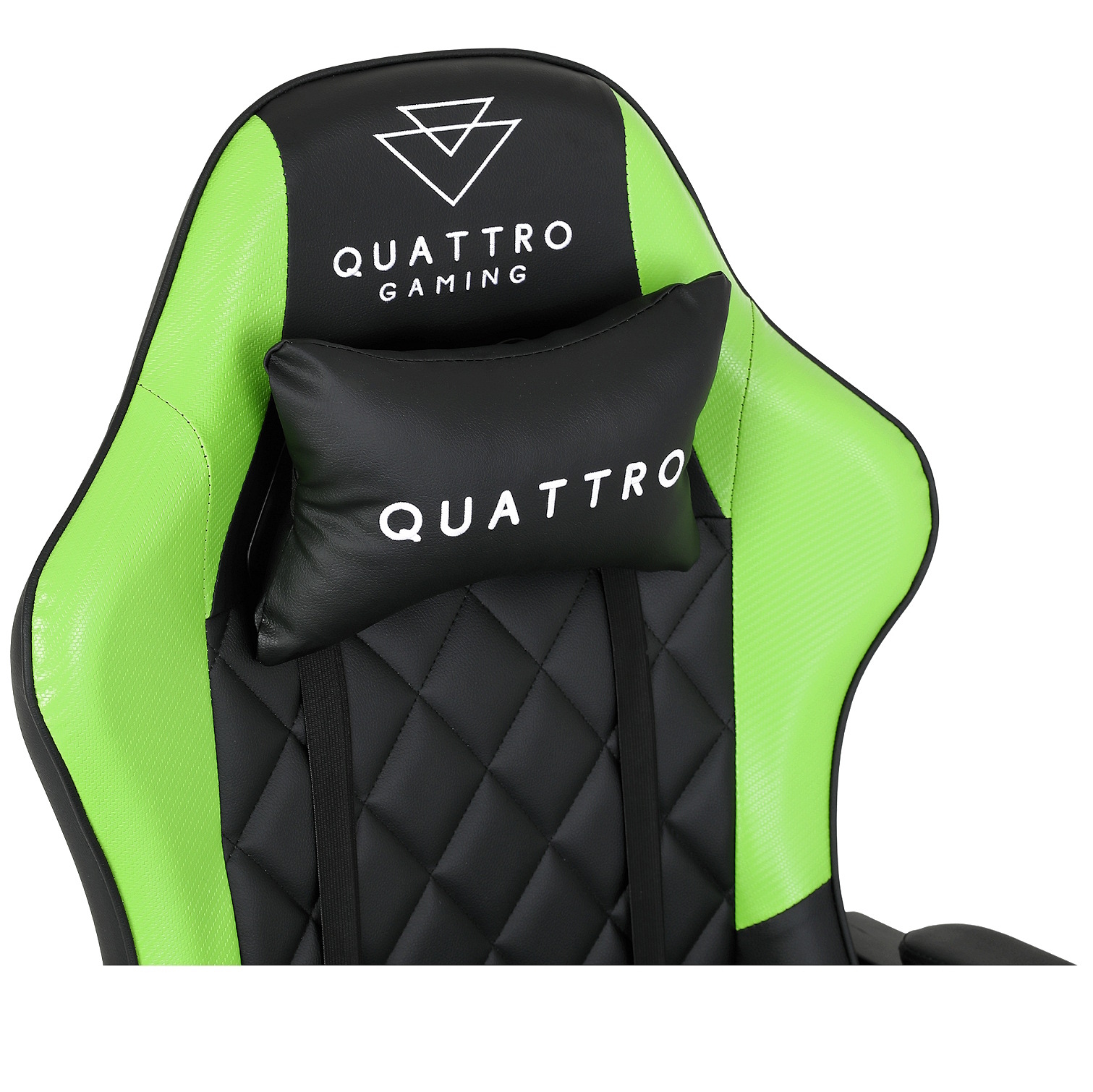 Fotel Gamingowy z podnóżkiem QUATTRO Green - Zielony